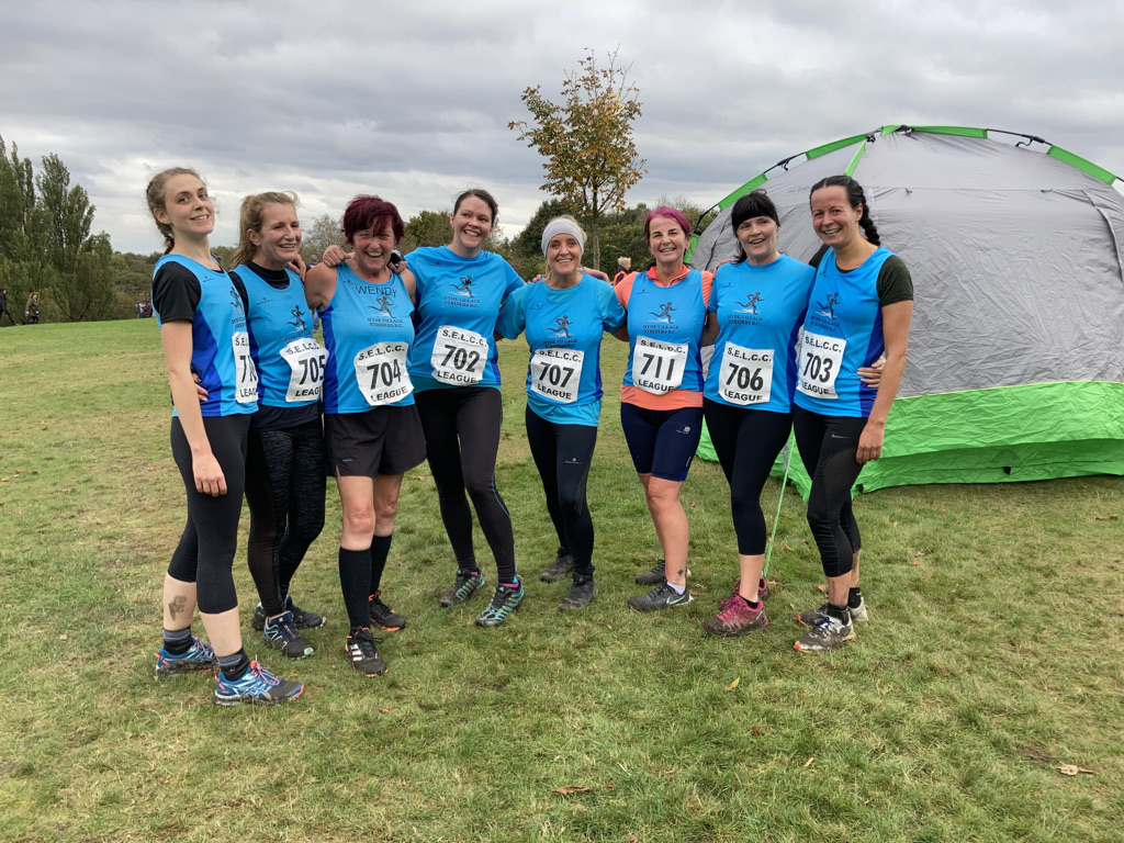 Club T Shirt modelled by the 20021 ladies XC team